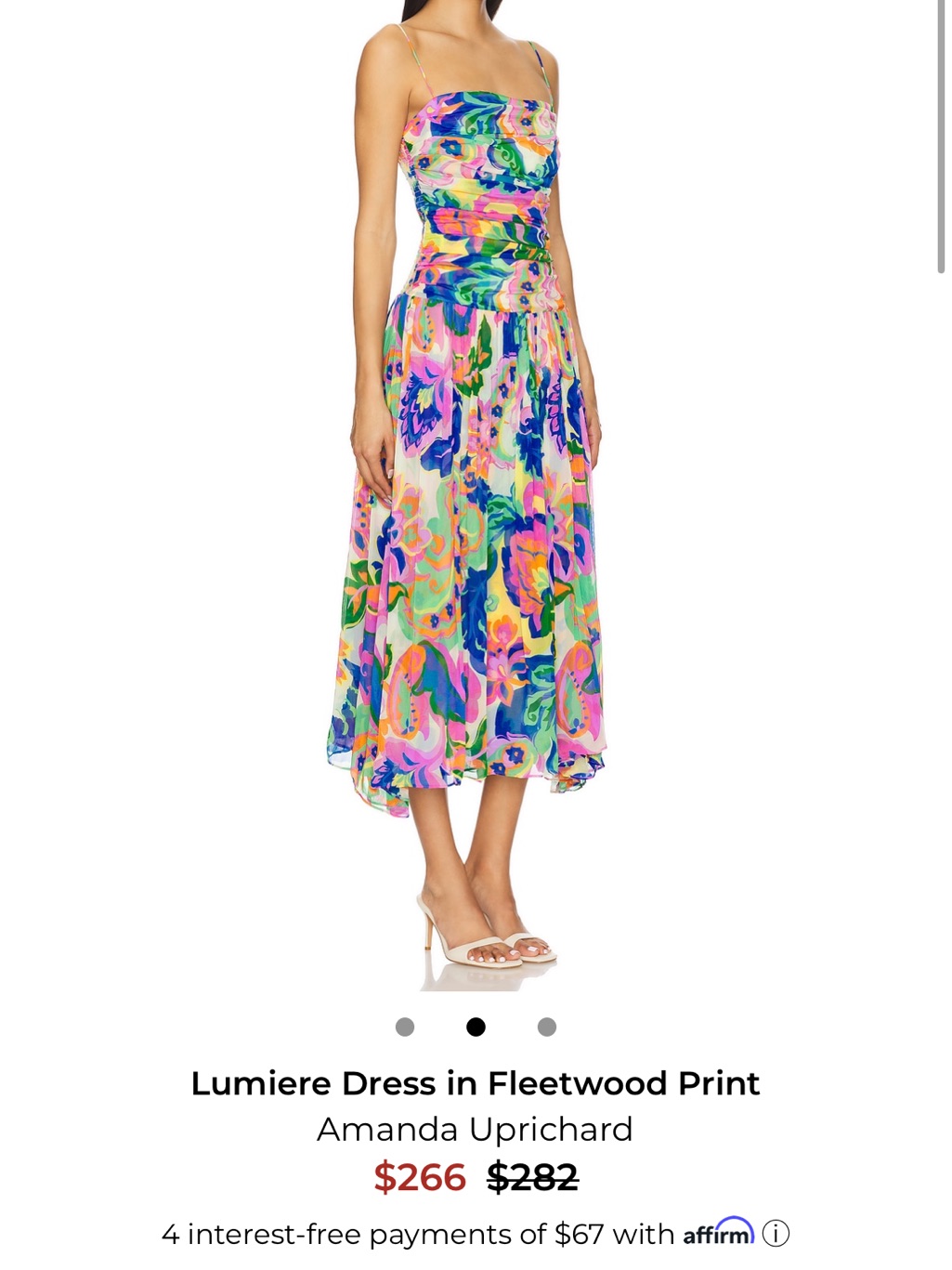 Amanda Uprichard Multi-Color Fleetwood Print Midi Dress
